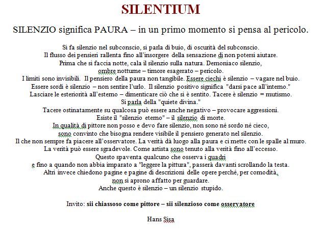 SILENTIUM - Silenzio significa Paura